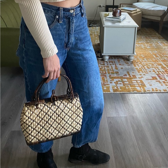 Vintage wicker tote purse - Picture 5 of 7